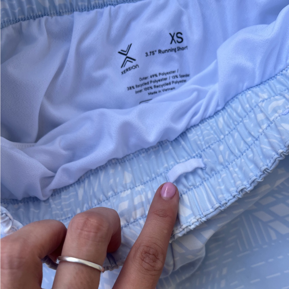 Light Blue Patterned Athletic Shorts - image 4